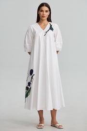 Embroidered Midi Dress