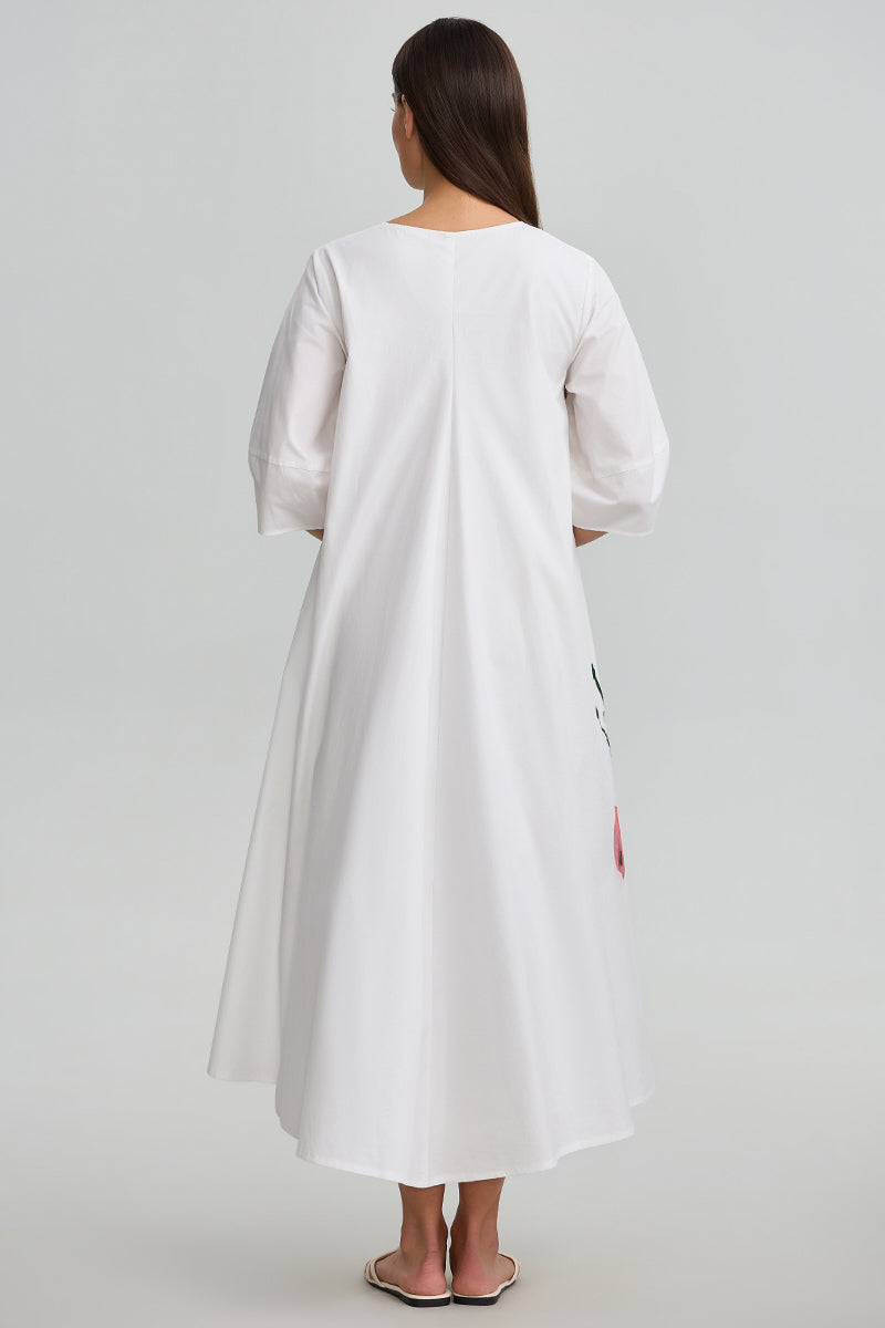 Embroidered Midi Dress