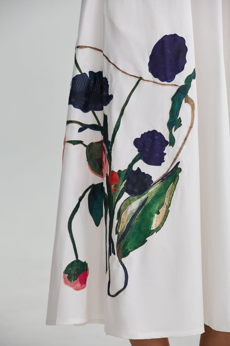 Embroidered Midi Dress