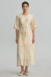 Printed Tie Waist Dress
