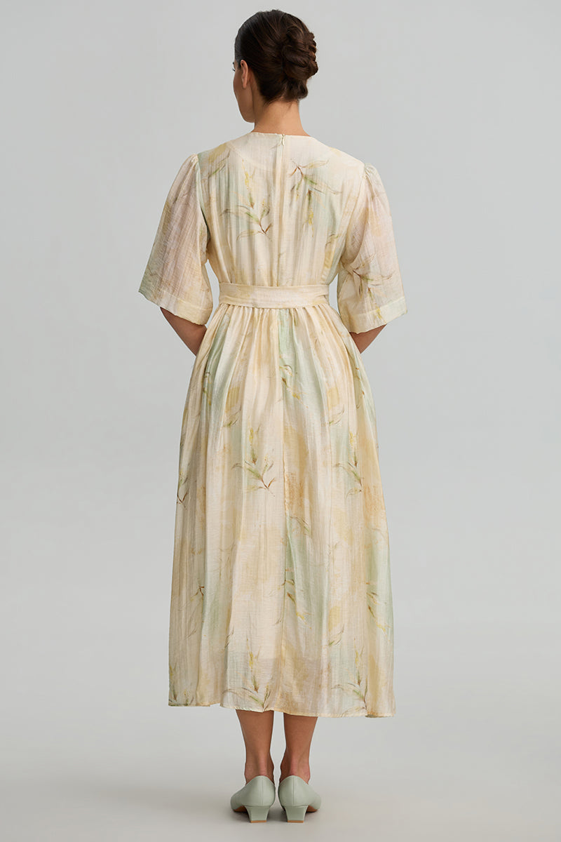 Printed Tie Waist Dress