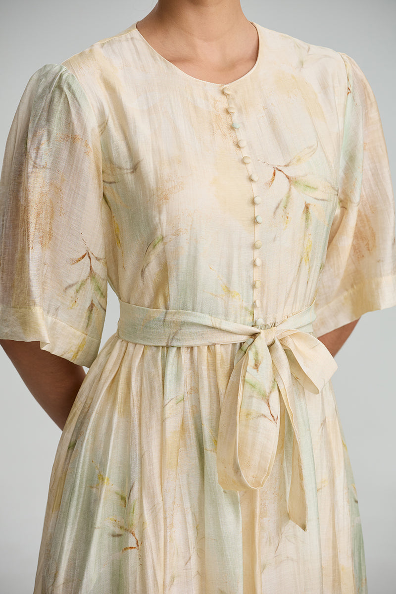 Printed Tie Waist Dress