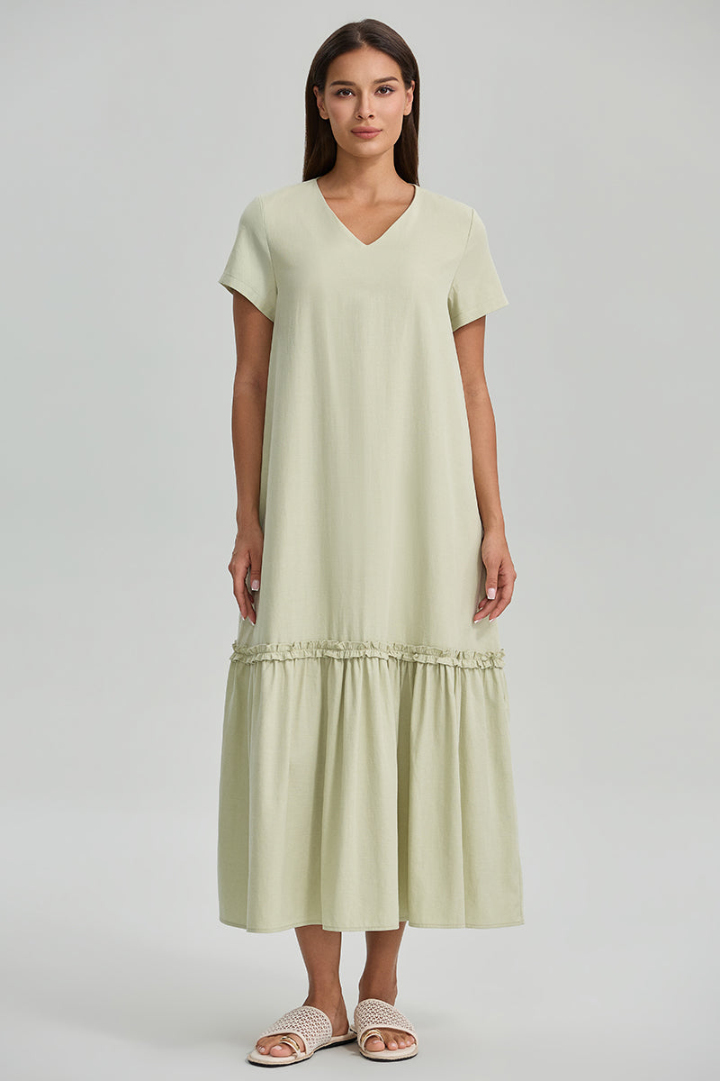 Ruffle Short Sleeve Dress
