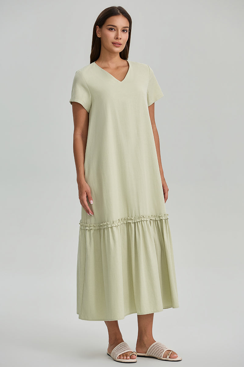 Ruffle Short Sleeve Dress