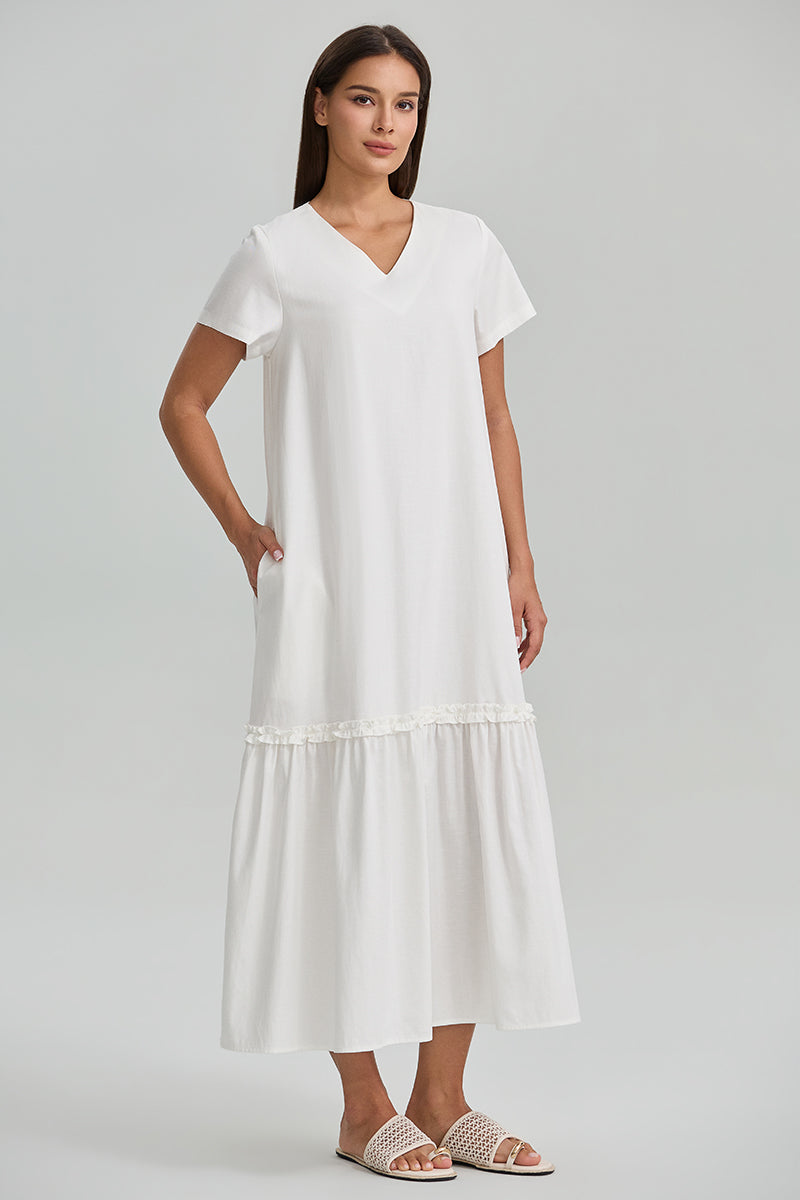 Ruffle Short Sleeve Dress