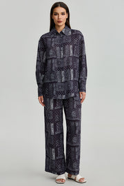 Printed Wide Leg Pants