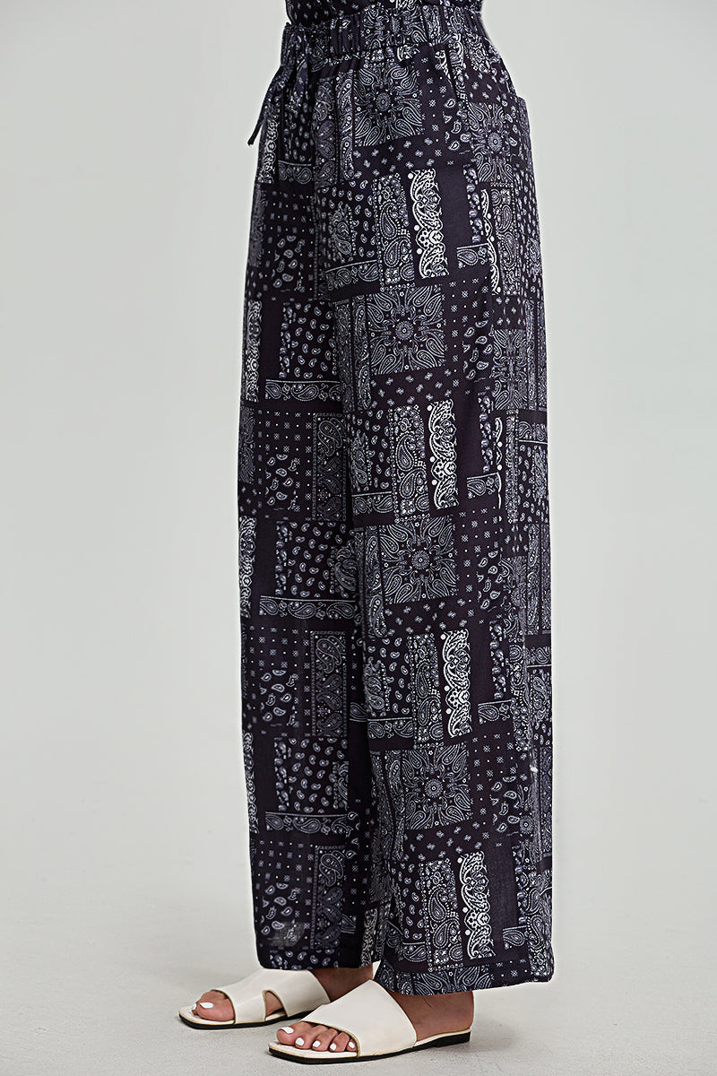 Printed Wide Leg Pants