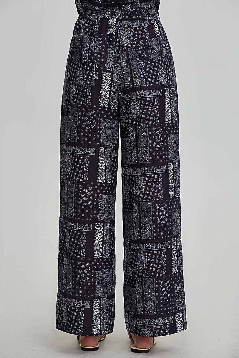 Printed Wide Leg Pants