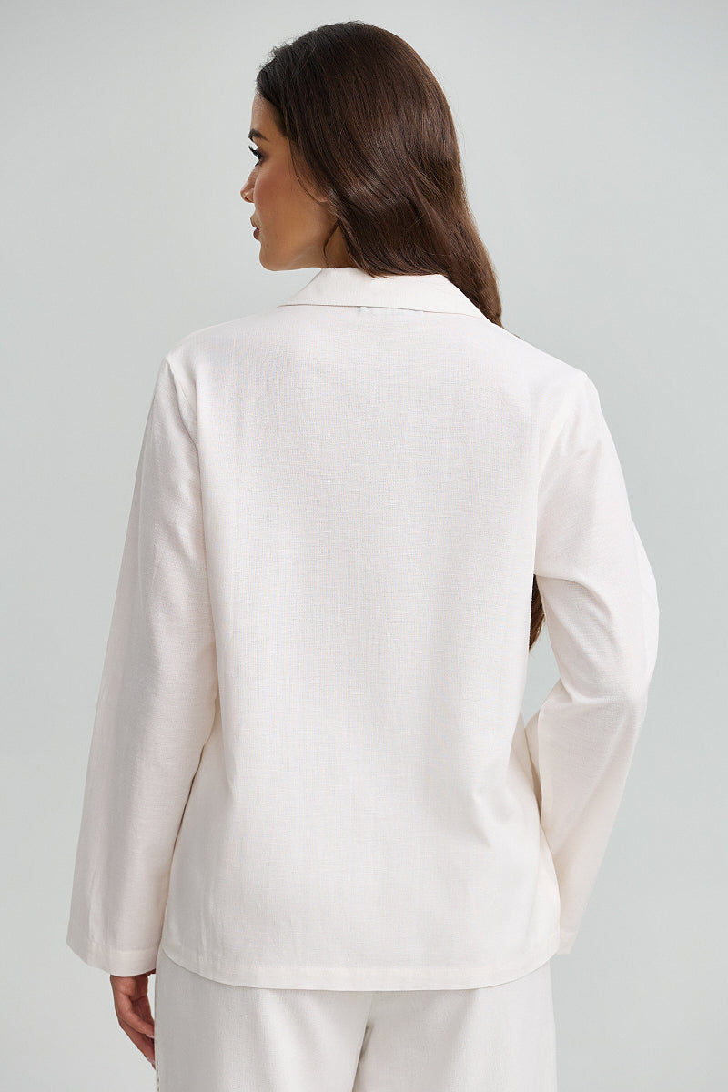 Embroidered Button Front Shirt