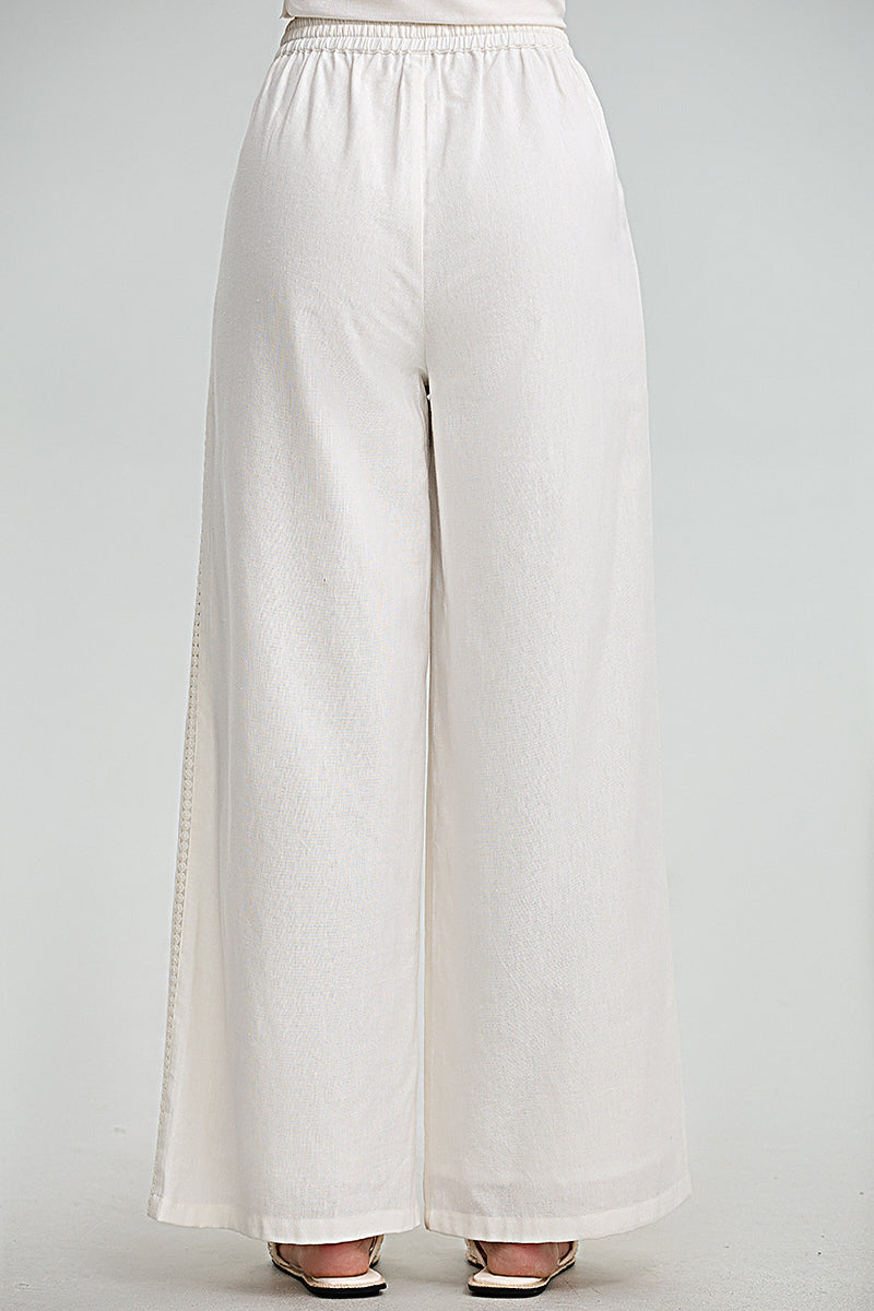 Embroidered Wide Leg Pants