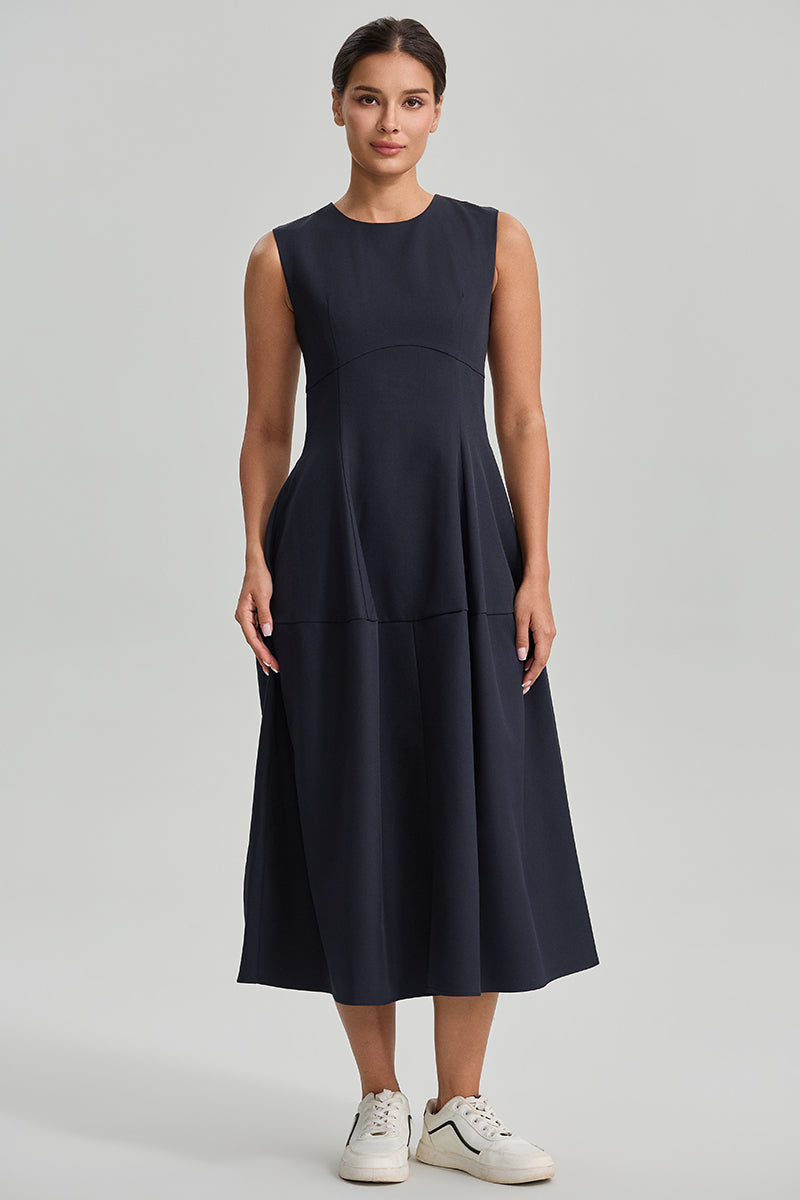 Sleeveless Denim Midi Dress