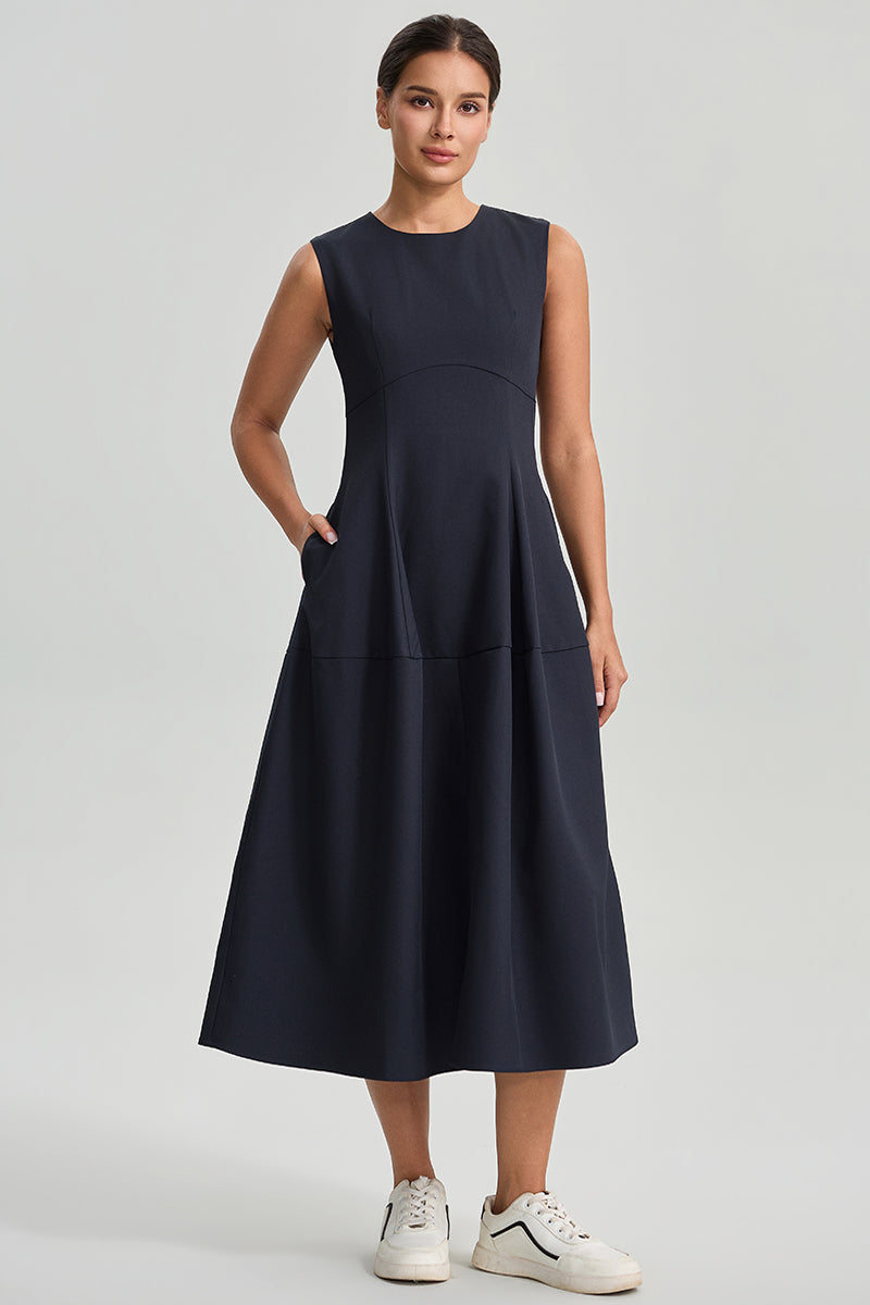 Sleeveless Denim Midi Dress