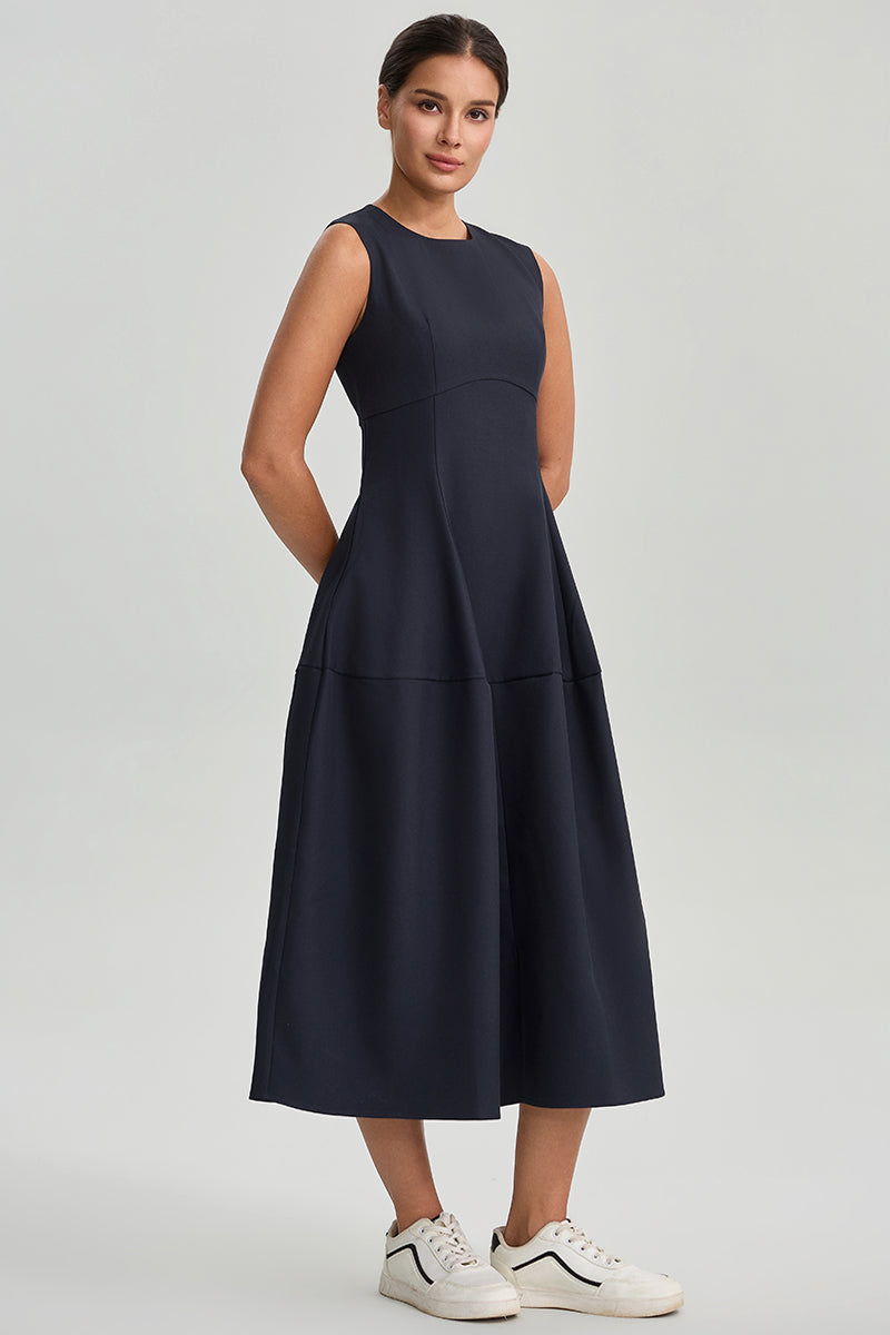 Sleeveless Denim Midi Dress
