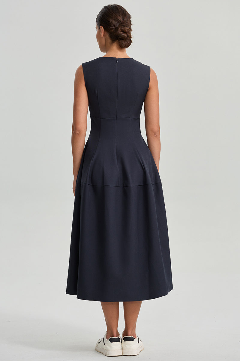 Sleeveless Denim Midi Dress