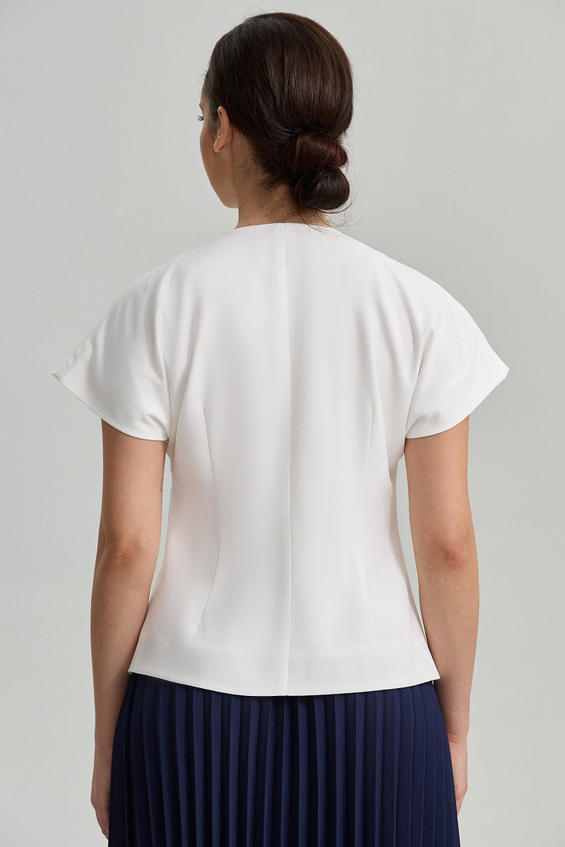 Wrap V Neck Blouse Top