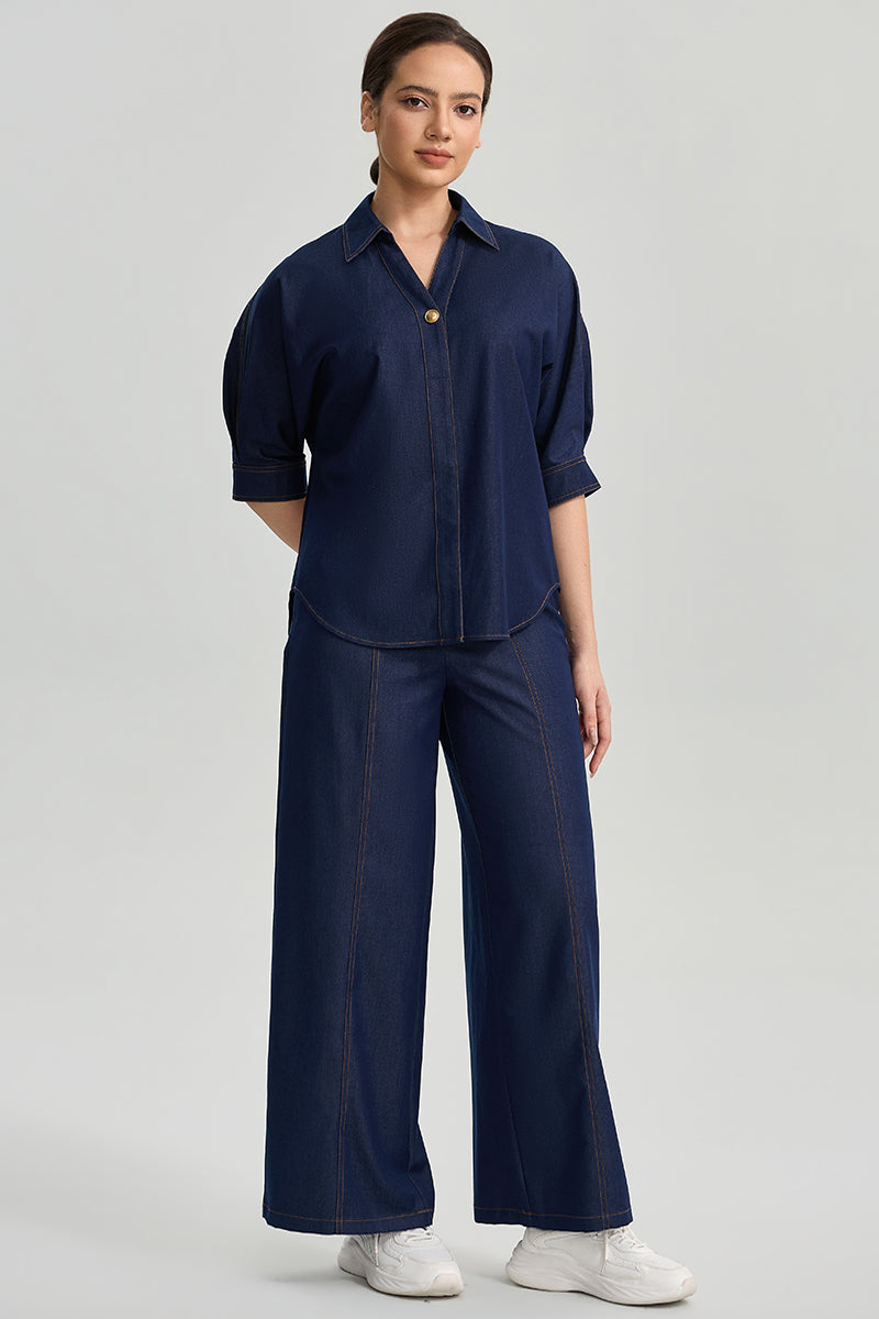Wide Leg Denim Pants