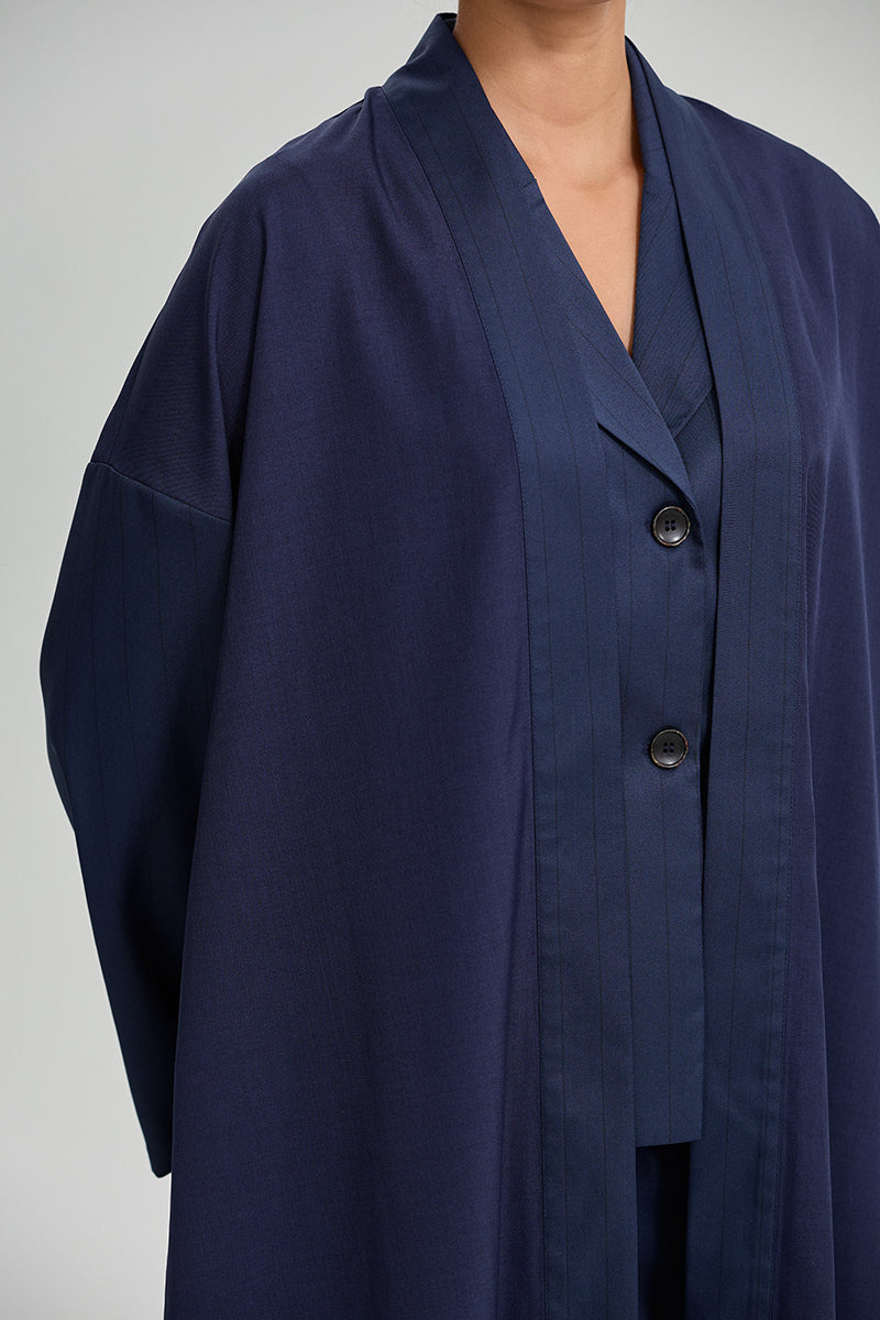 Open Front Wide Sleeve Abaya