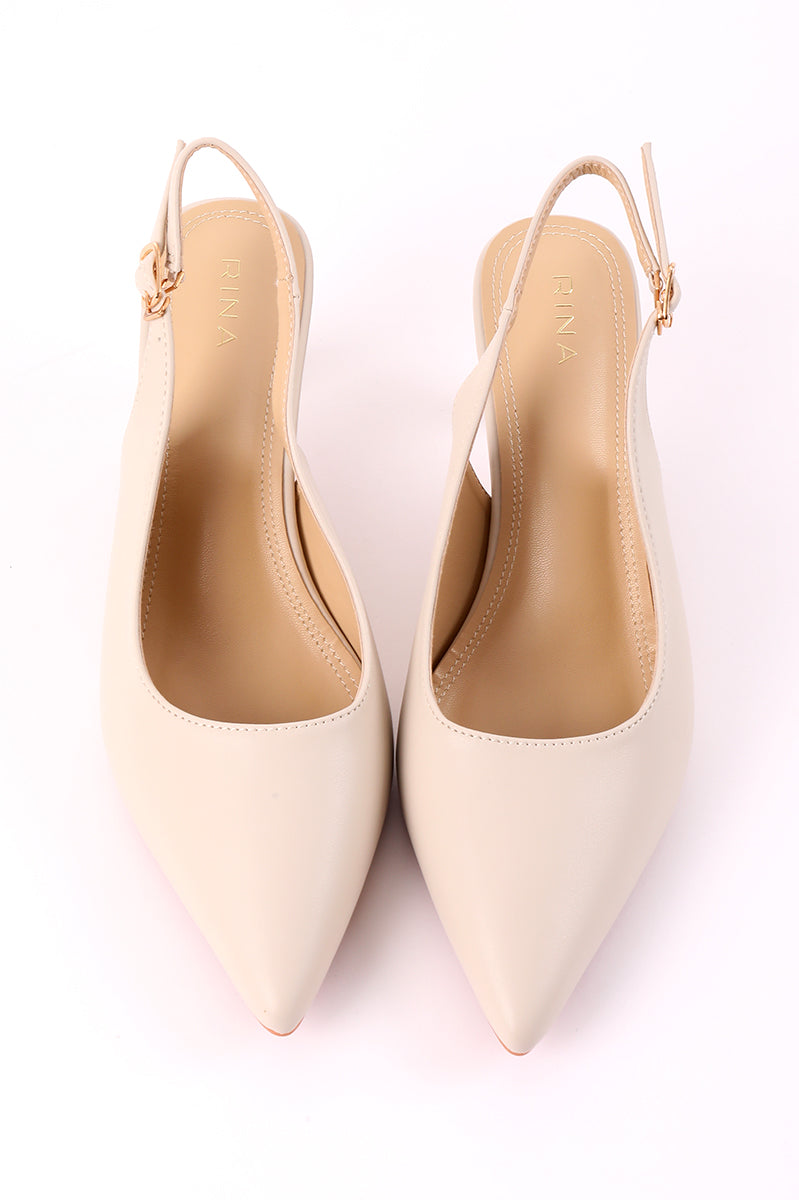 Pointed Toe Slingback Low Heels