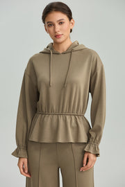 Peplum Hooded Sweatshirt