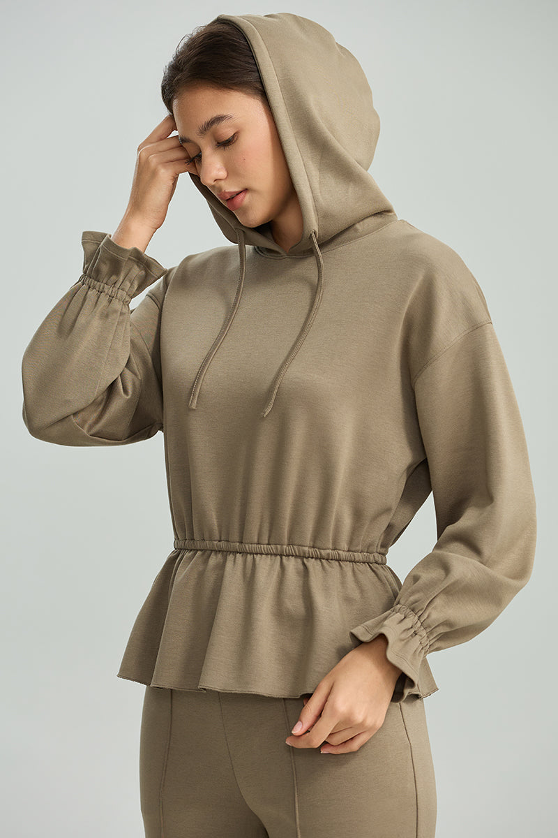 Peplum Hooded Sweatshirt