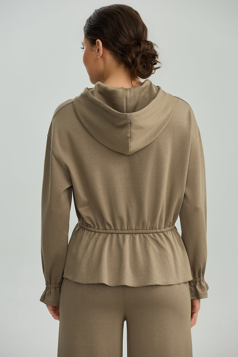 Peplum Hooded Sweatshirt