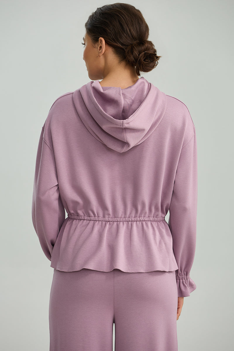 Peplum Hooded Sweatshirt