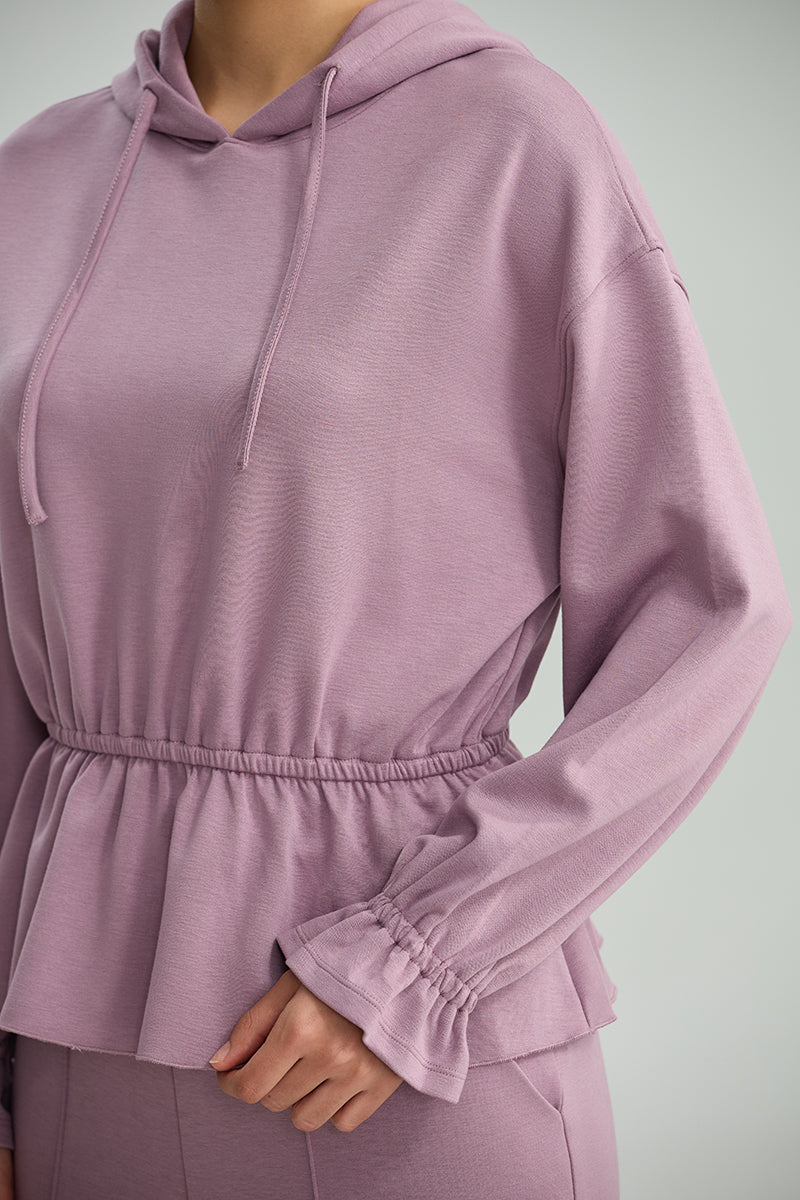 Peplum Hooded Sweatshirt