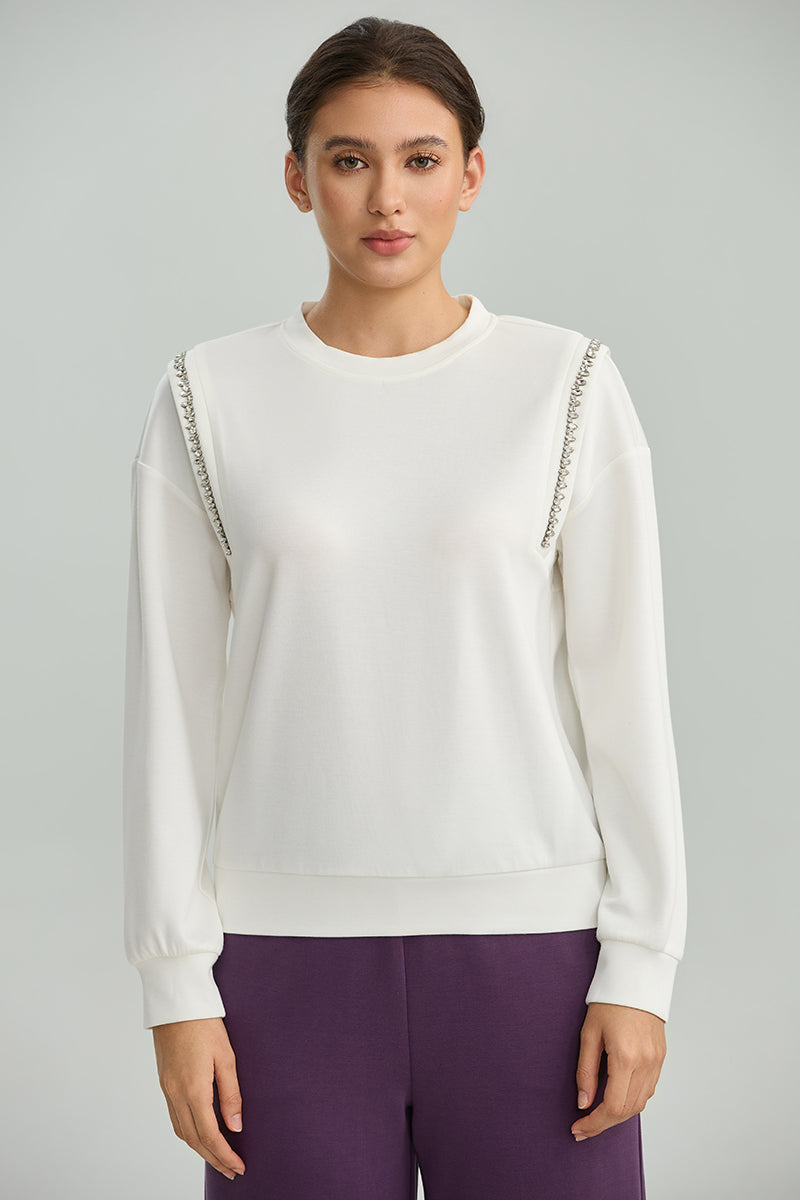 Embellished Shoulder Sweatshirt