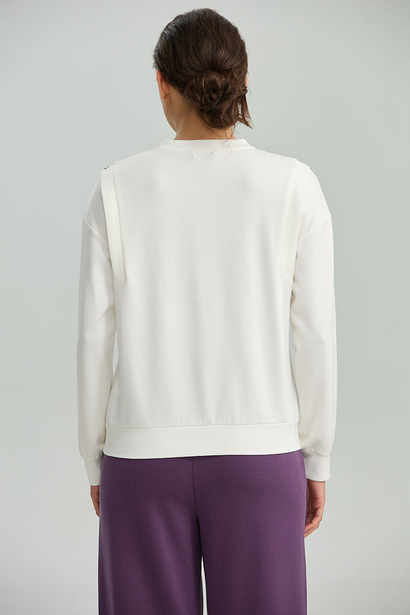 Embellished Shoulder Sweatshirt
