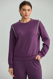 Embellished Shoulder Sweatshirt