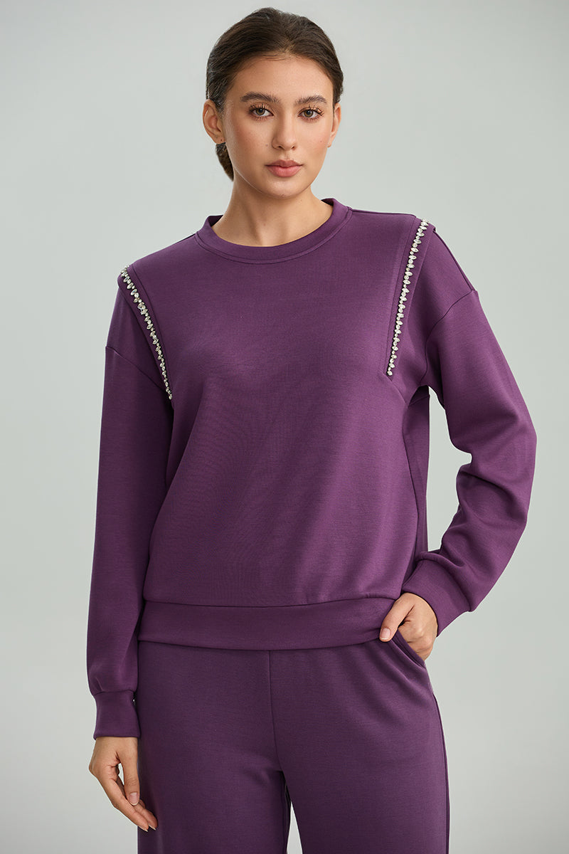 Embellished Shoulder Sweatshirt