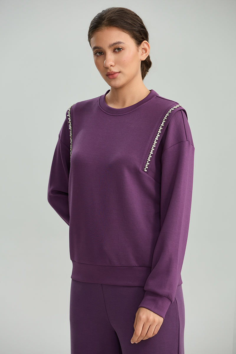Embellished Shoulder Sweatshirt