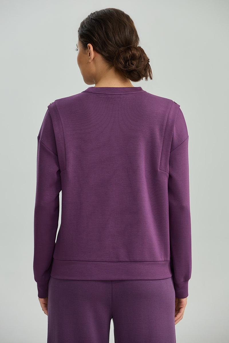 Embellished Shoulder Sweatshirt