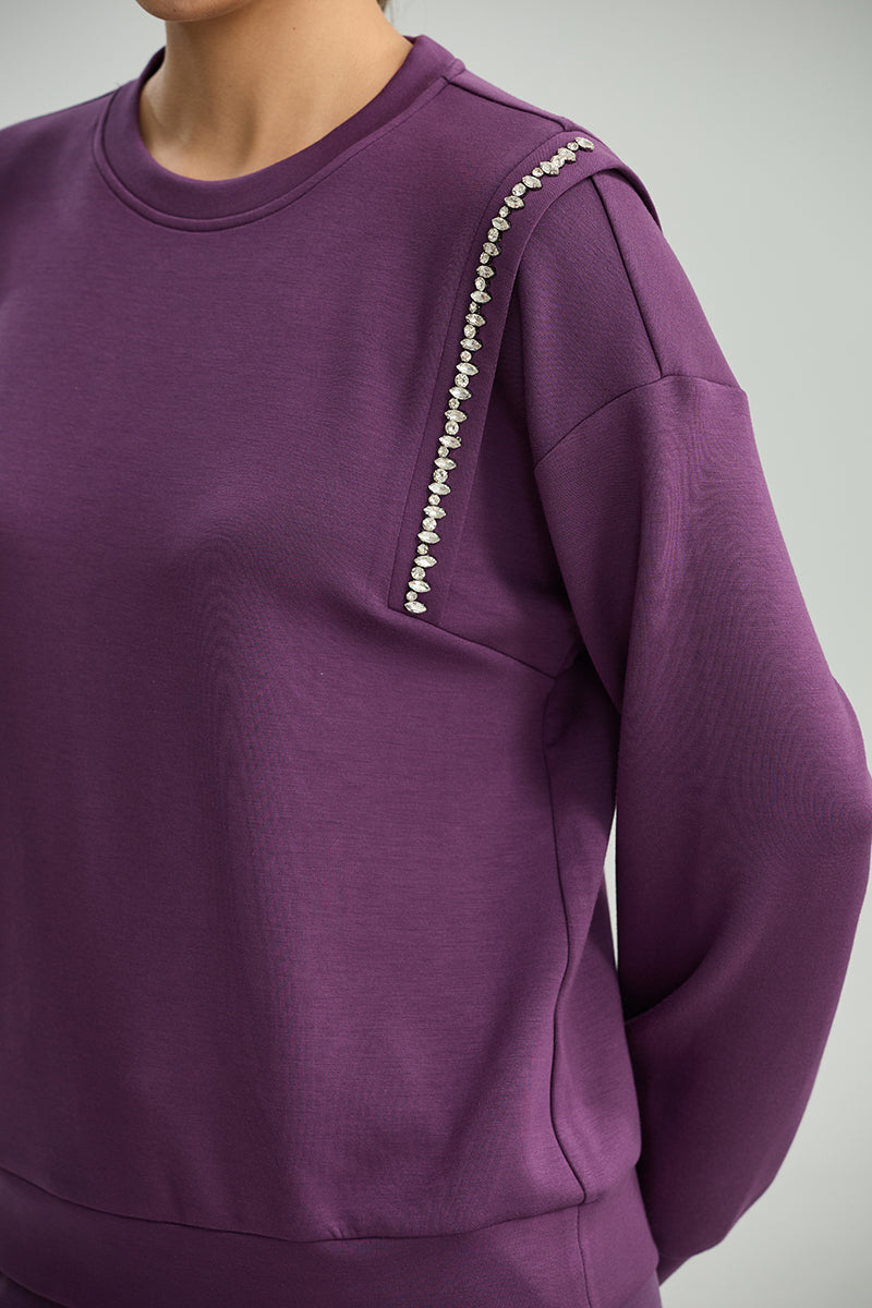 Embellished Shoulder Sweatshirt