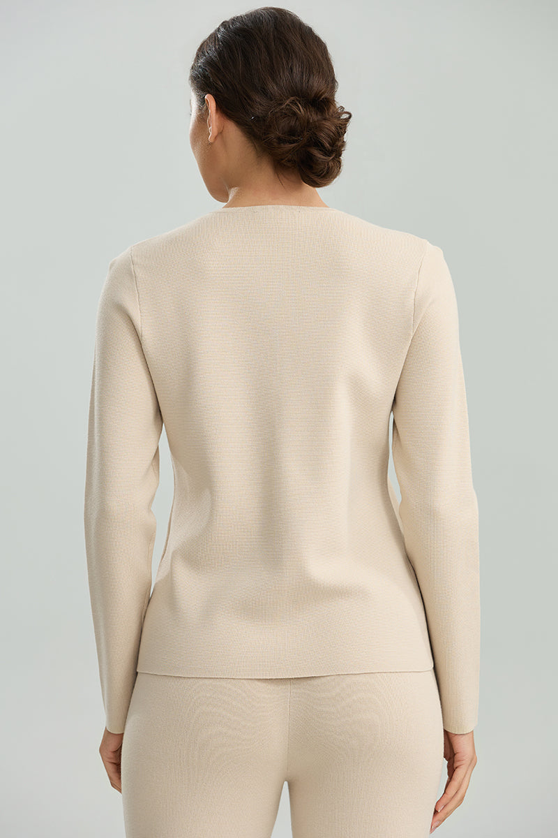 Button-Front Knit Jacket