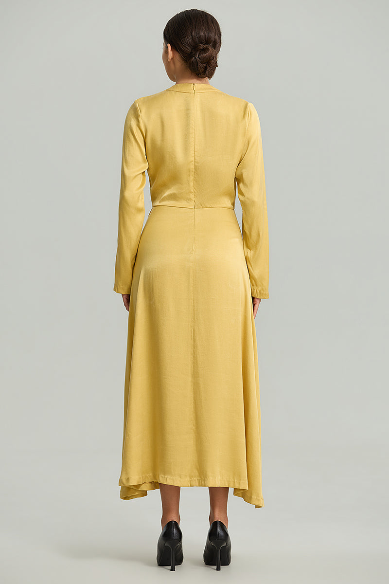 Long-Sleeve Tie-Waist Dress
