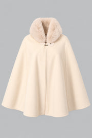 Flowing Winter Cape with Plush Fur Collar