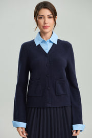 Knit Cardigan with Patch Pockets
