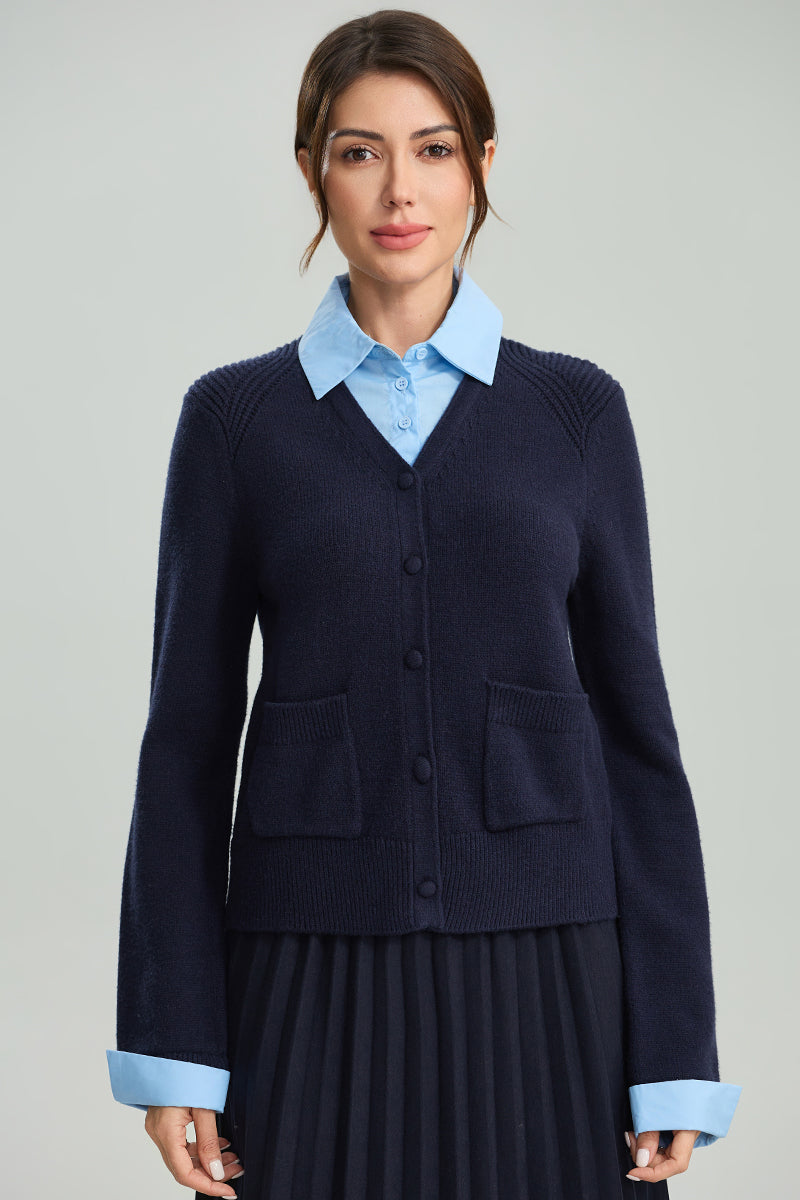 Knit Cardigan with Patch Pockets