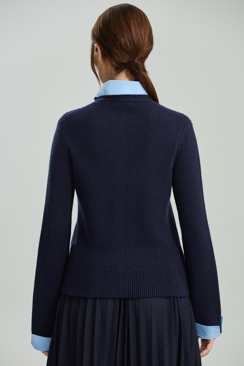 Knit Cardigan with Patch Pockets