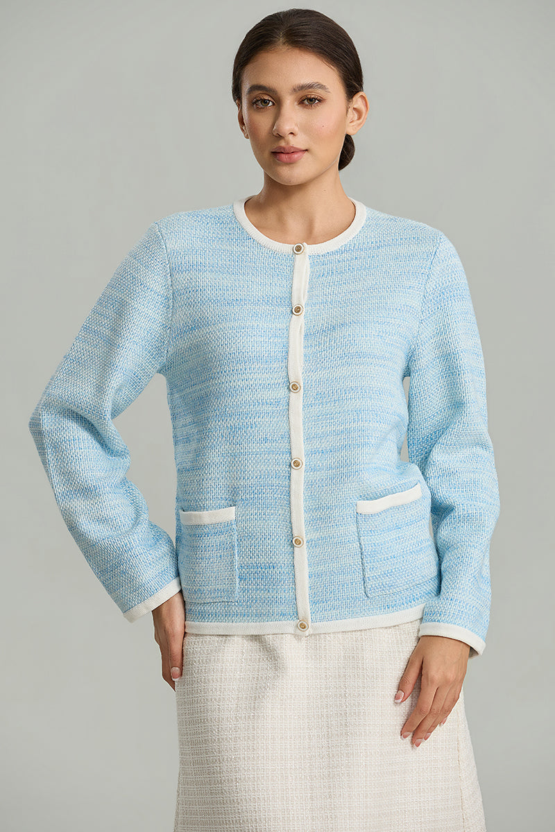 Textured Knit Cardigan with Pockets