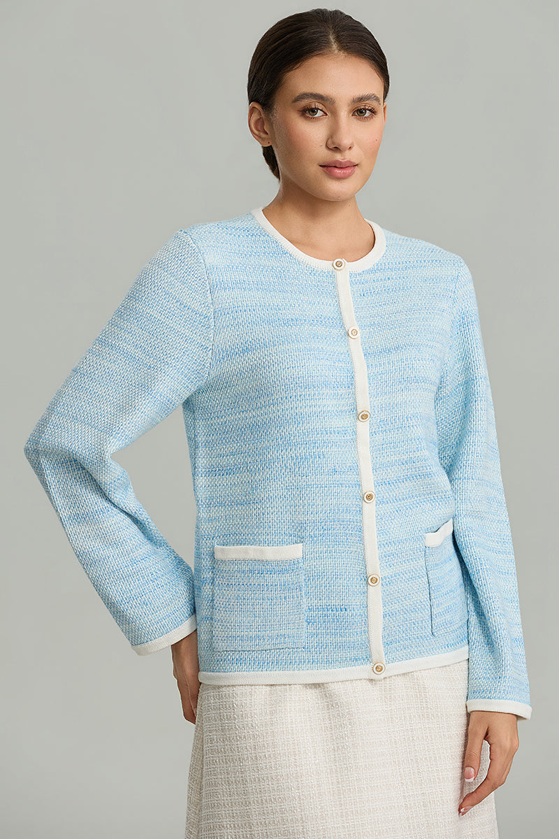 Textured Knit Cardigan with Pockets