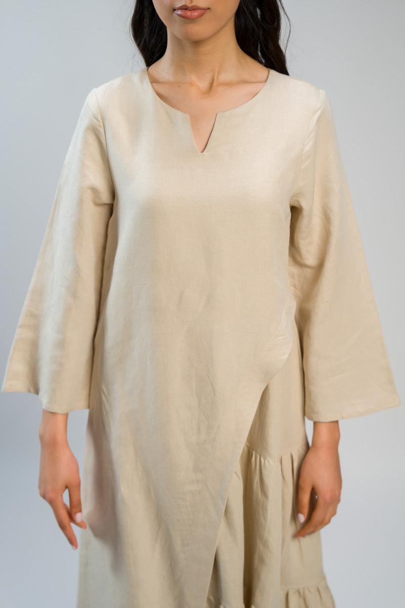 Relaxed Fit Tiered Midi Dress