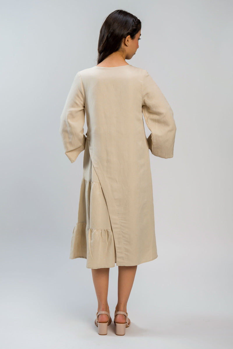 Relaxed Fit Tiered Midi Dress