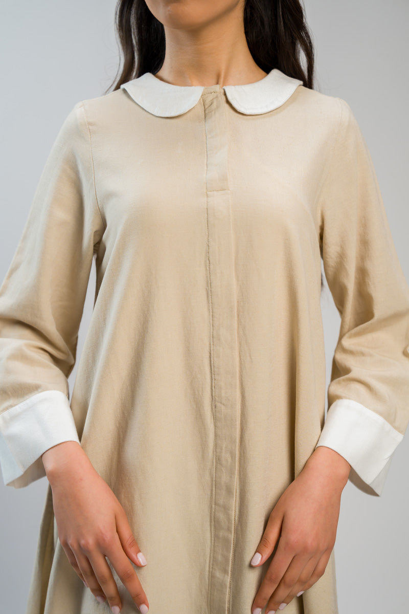 فستان ميدي بقصة غير متماثلة