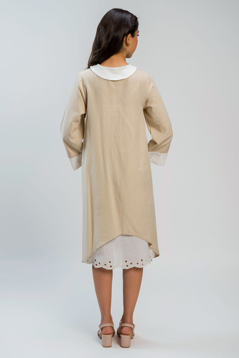 فستان ميدي بقصة غير متماثلة