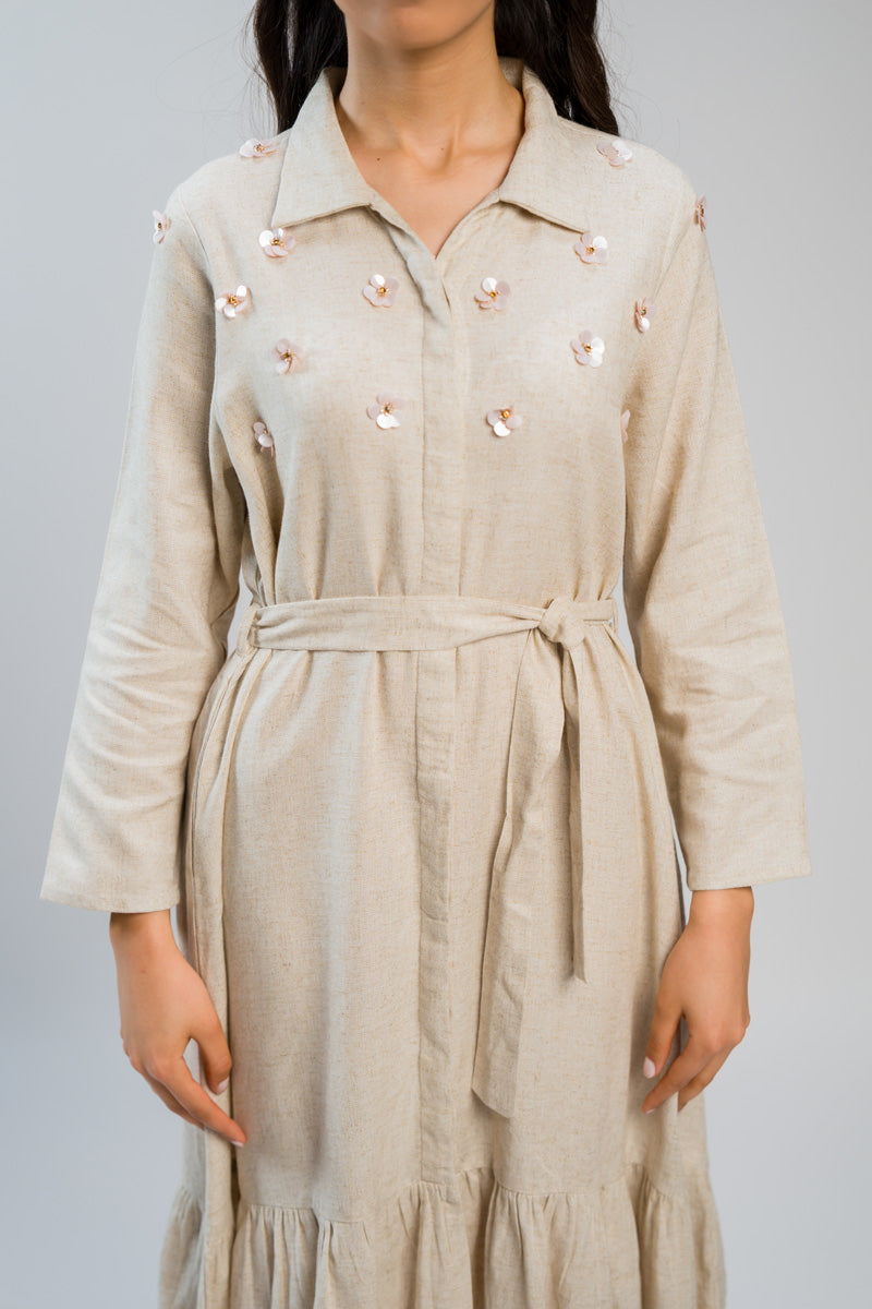 Belted Midi Shirt Dress