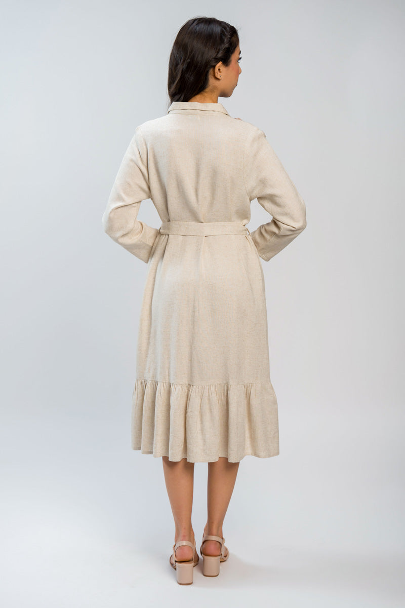 Belted Midi Shirt Dress