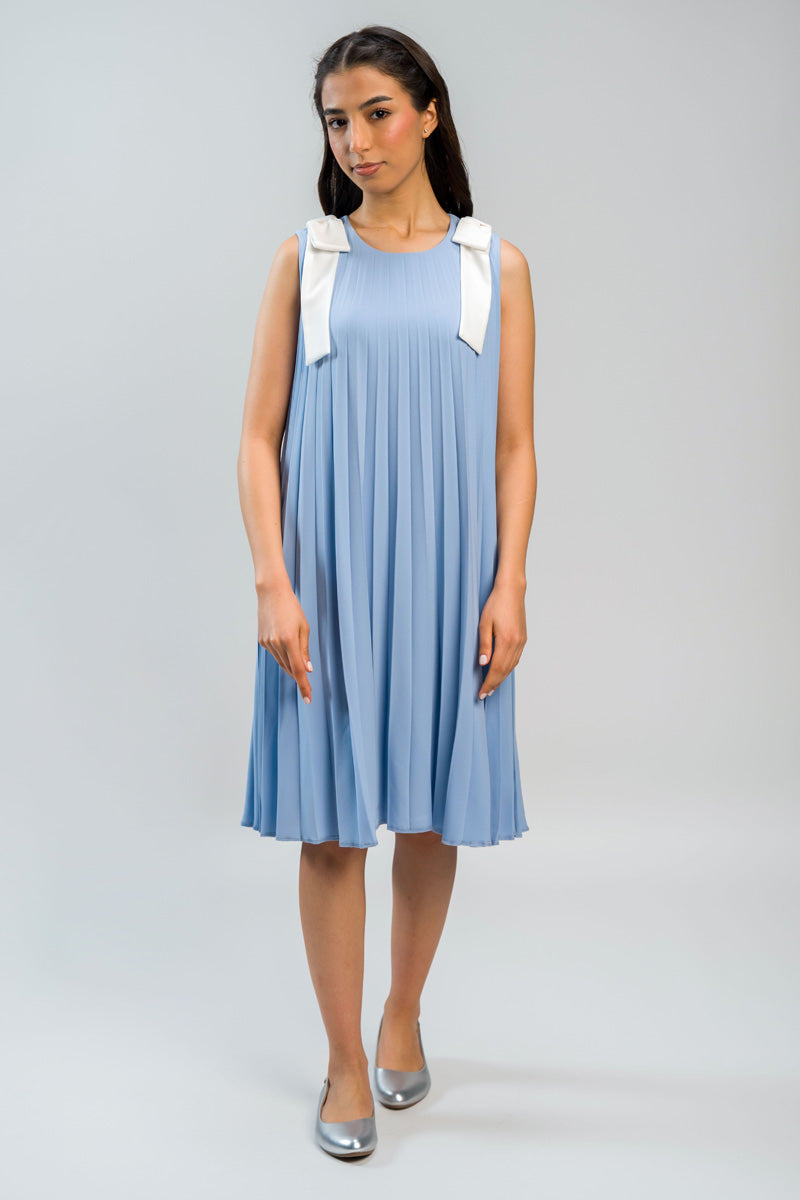 Sleeveless Pleated Midi Dress