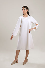 فستان ميدي بأكمام مفتوحة